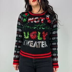 Style&Co "Not Another Ugly Sweater" Christmas Garland Sequin Sweater